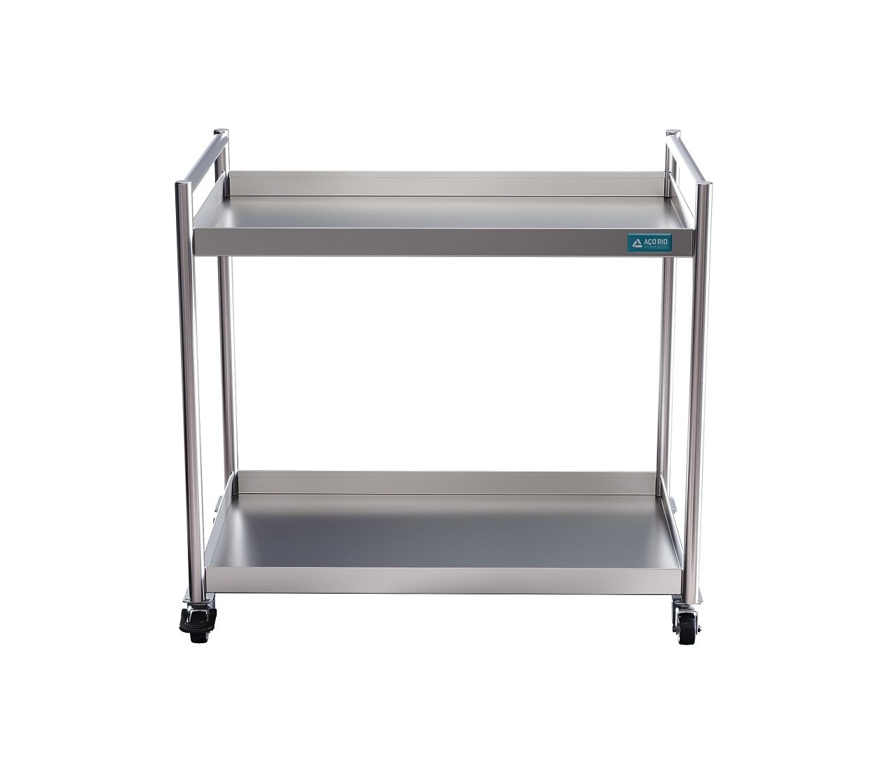 Carrinho de Serviço Inox 2 Planos C/ Varanda 80x50x105