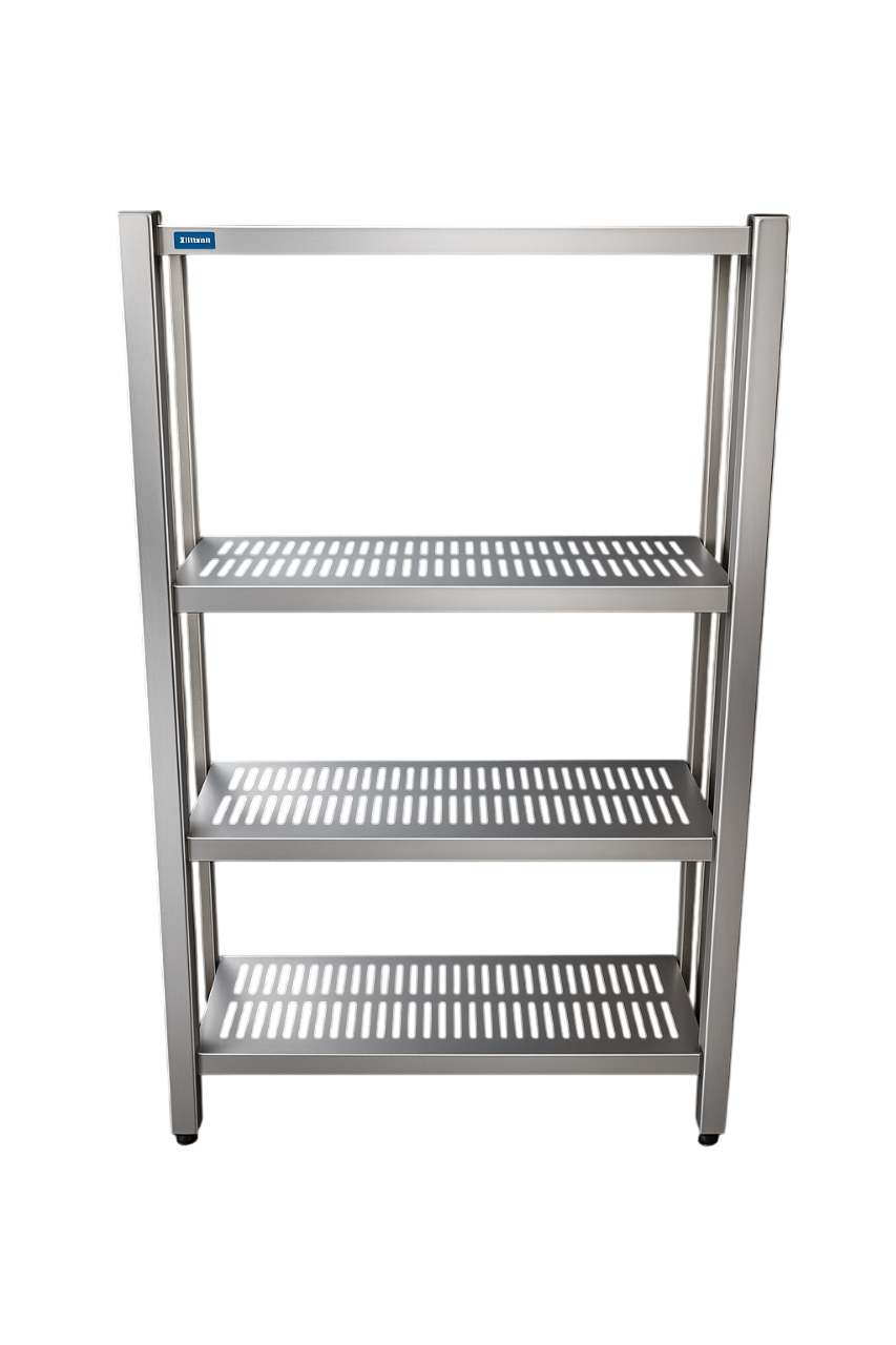 Estante em Aço Inox com 4 prateleiras vazada (gradeada) 100x50x180